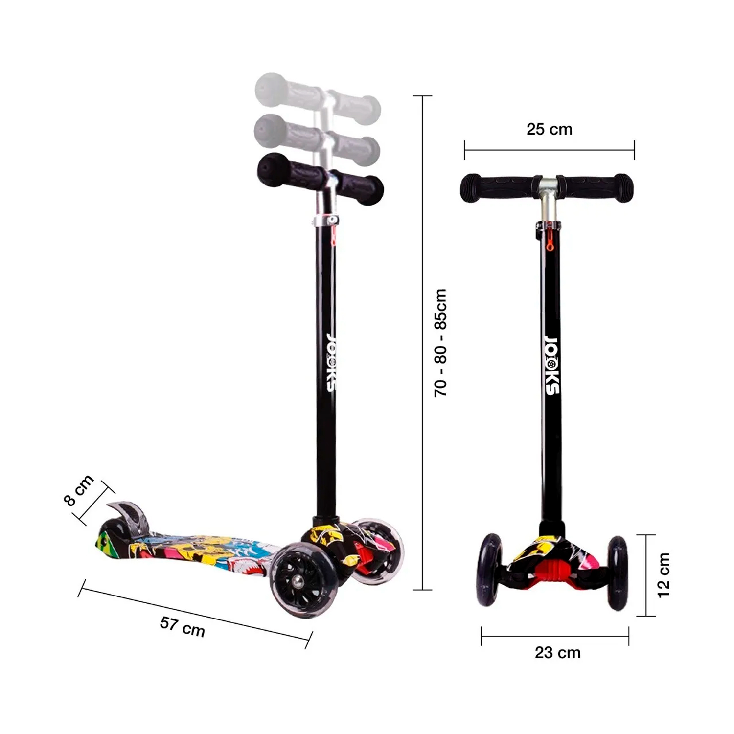  - Scooter Monopatín Ajustable Light Wheels - Amarillo