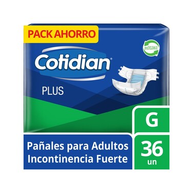Cotidian Plus Pañal Adulto Talla G 36 Unidades