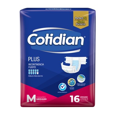 Cotidian Plus Pañal Adulto Talla M 16 unidades