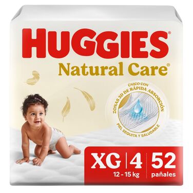 Huggies Natural Care Pañales Talla XG 52 Unidades