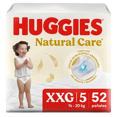 Huggies Natural Care Pañales Talla XXG 52 Unidades