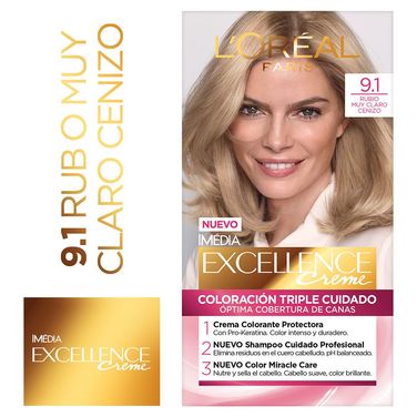 Excellence Creme Tinte Permanente 9.1 Rubio Muy Claro Ceniza