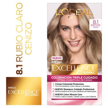 Excellence Creme Tinte Permanente 8.1 Rubio Claro Ceniza