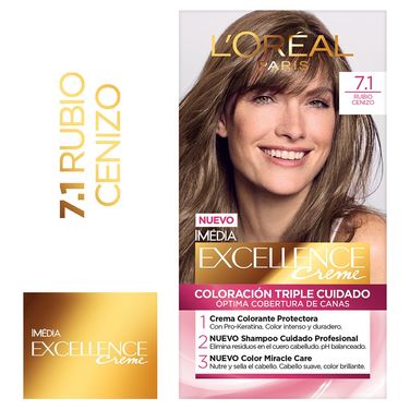 Excellence Creme Tinte Permanente 7.1 Rubio Ceniza