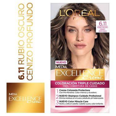 Excellence Creme Tinte Permanente 6.11 Rubio Oscuro Ceniza Profundo