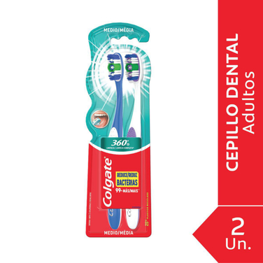 Colgate Cepillo Dental 360 Original Medio 2 Unidades