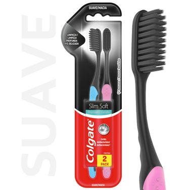 Colgate Cepillo Dental Slim Soft Black 2x1