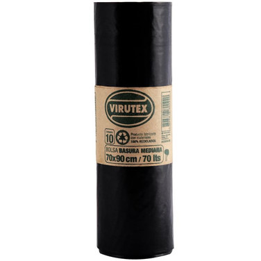 Bolsas De Basura Biorollo Virutex 70x90 cms. 10 und - Super El Trebol