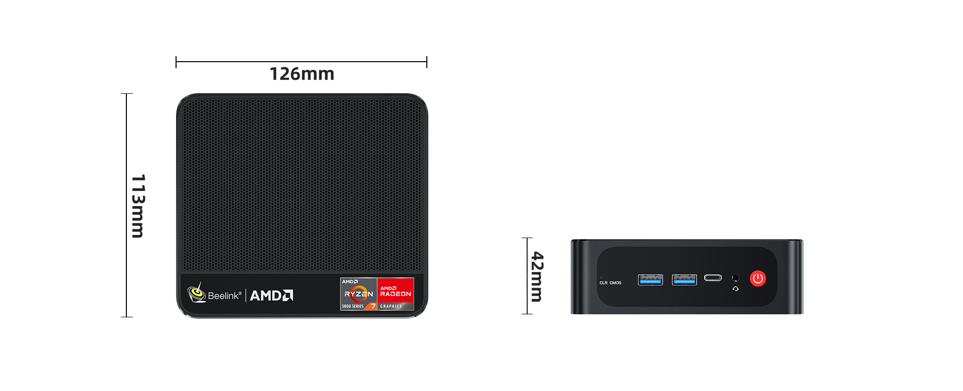 Mini PC Beelink Ser5 Pro-E Amd Ryzen 7 5800H RAM 16GB SSD 500GB
