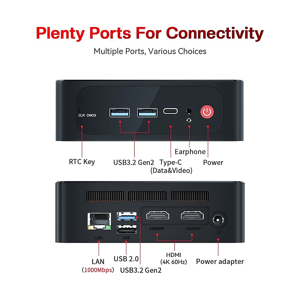 Mini PC Beelink Ser5 Pro-E Amd Ryzen 7 5800H RAM 16GB SSD 500GB