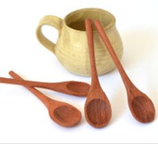 Set de 4 cucharitas rústicas en madera de raulí