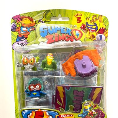 Superzings Serie 3 - Blister 5 Figuras -Figura Plateada Silver Jhonny